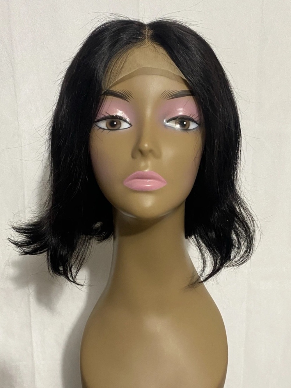 Short Black Bob Wig 100% Human Hair 4x4 Lace Closure Wear & Go Wig 10” Glue-less